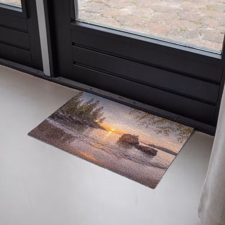 Zonsondergang - Kust - Water - Natuur - Oranje Deurmat klein -sfeer2