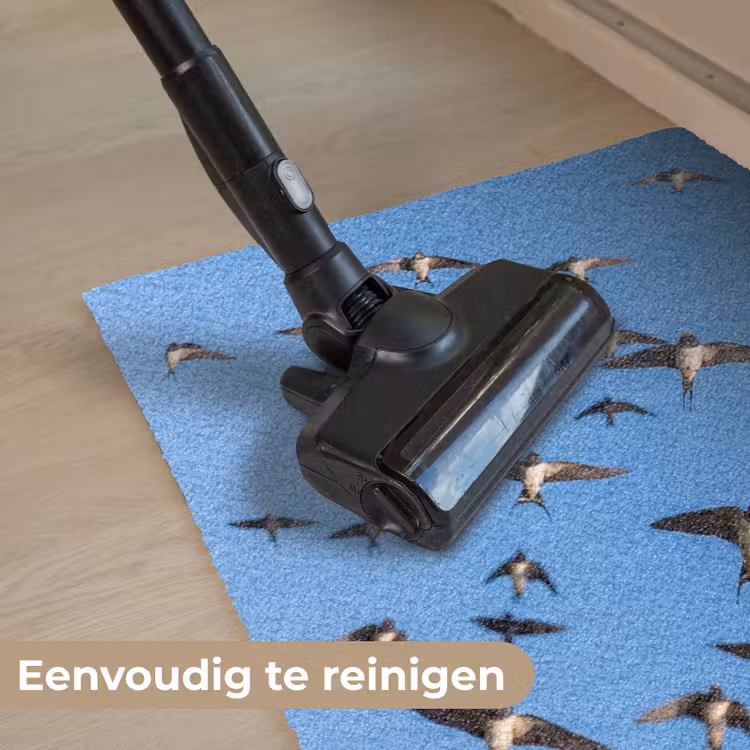 Zwaluwen - Vliegen - Blauw Deurmat klein -reinigen_NL