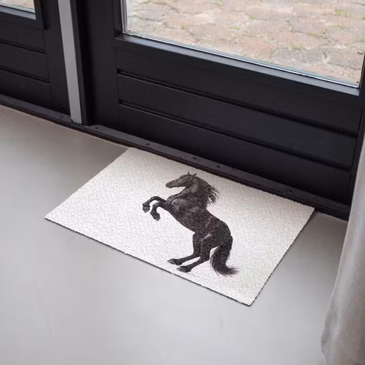Zwart - Paard - Portret Deurmat klein -sfeer2