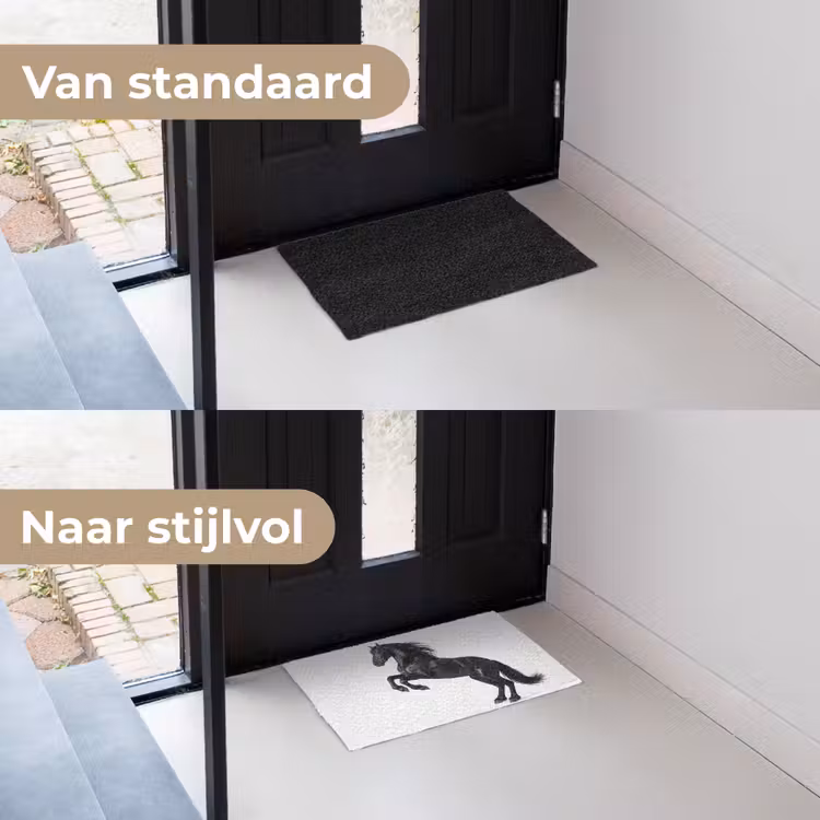 Zwart - Paard - Portret Deurmat klein -voor-na_NL