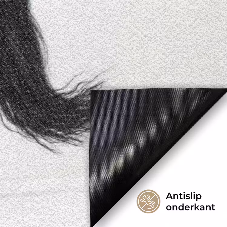 Zwart - Paard - Portret Deurmat klein -antislip_NL