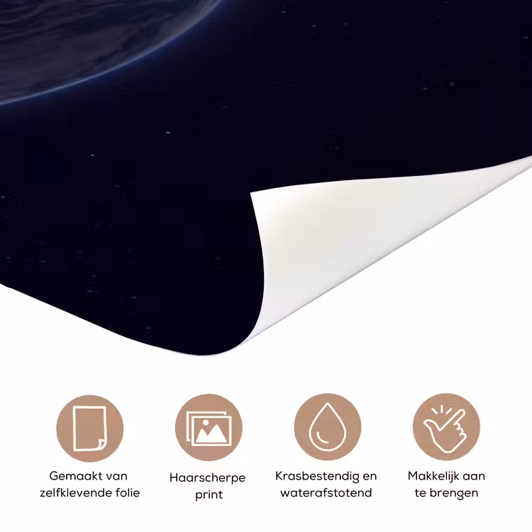 Deursticker - Aarde - Ruimte - Kosmos - Aarde - Ruimte - Kosmos deurposter klein