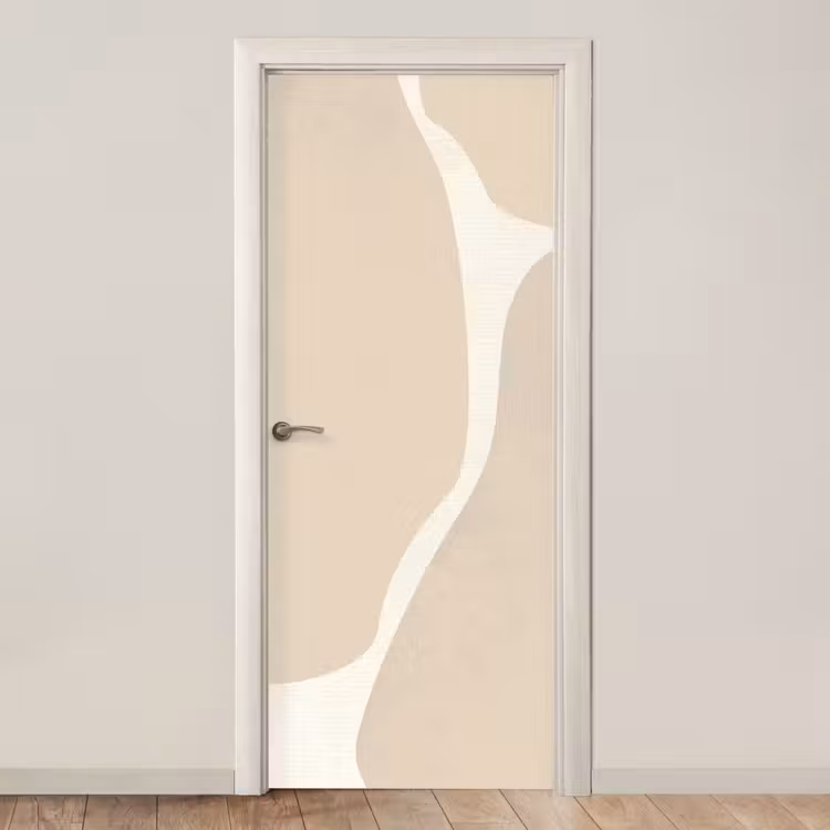 Abstract - Beige - Moderne kunst deurposter klein -3d_beige