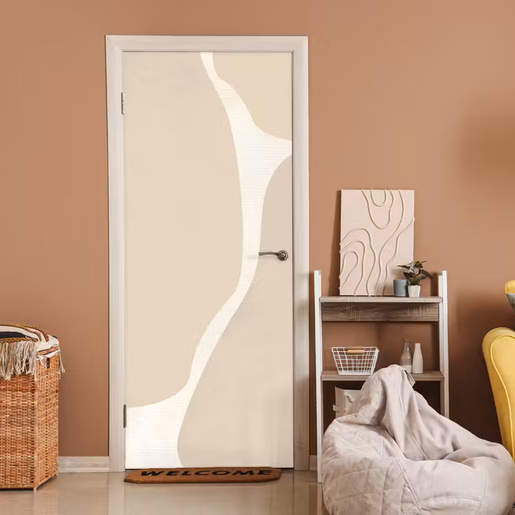 Abstract - Beige - Moderne kunst deurposter klein -sfeer1