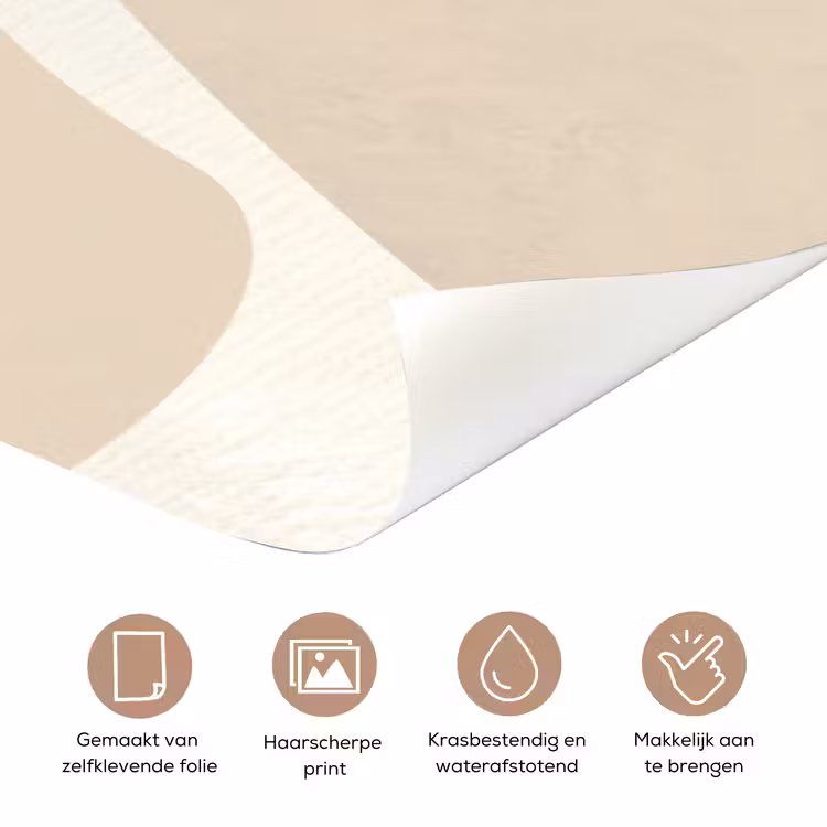 Abstract - Beige - Moderne kunst deurposter klein -closeup_NL
