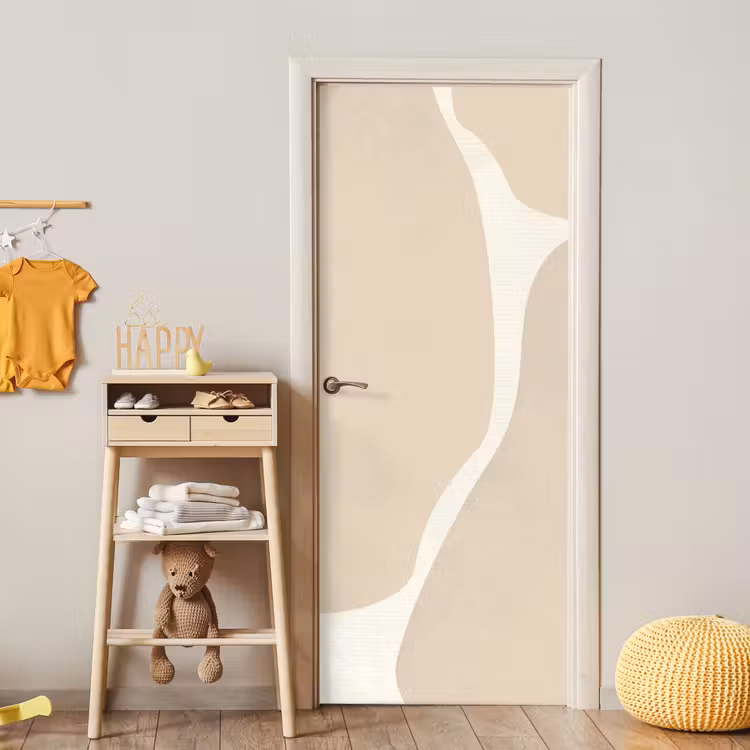 Abstract - Beige - Moderne kunst deurposter klein -sfeer4
