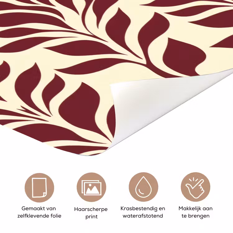 Abstract - Bladeren - Burgundy deurposter klein 289 -closeup_NL