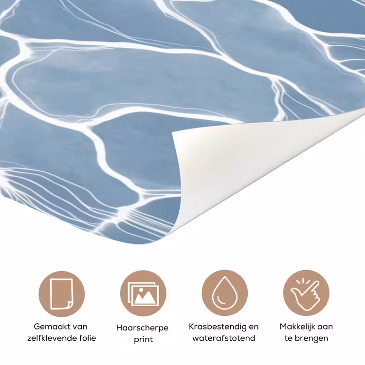 Abstract - Blauw - Bladeren deurposter klein -closeup_NL