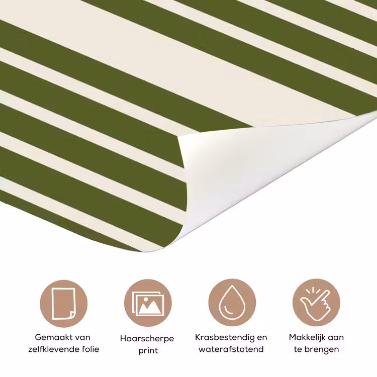 Abstract - Bogen - Modern - Groen - Kunst deurposter klein -closeup_NL