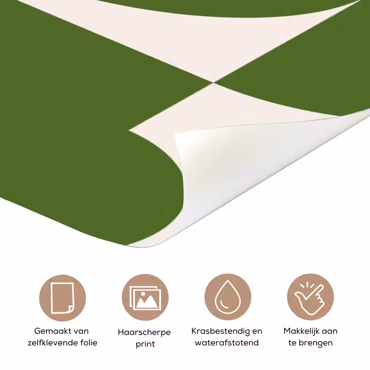 Abstract - Geometrie - Modern - Groen - Wit deurposter klein -closeup_NL