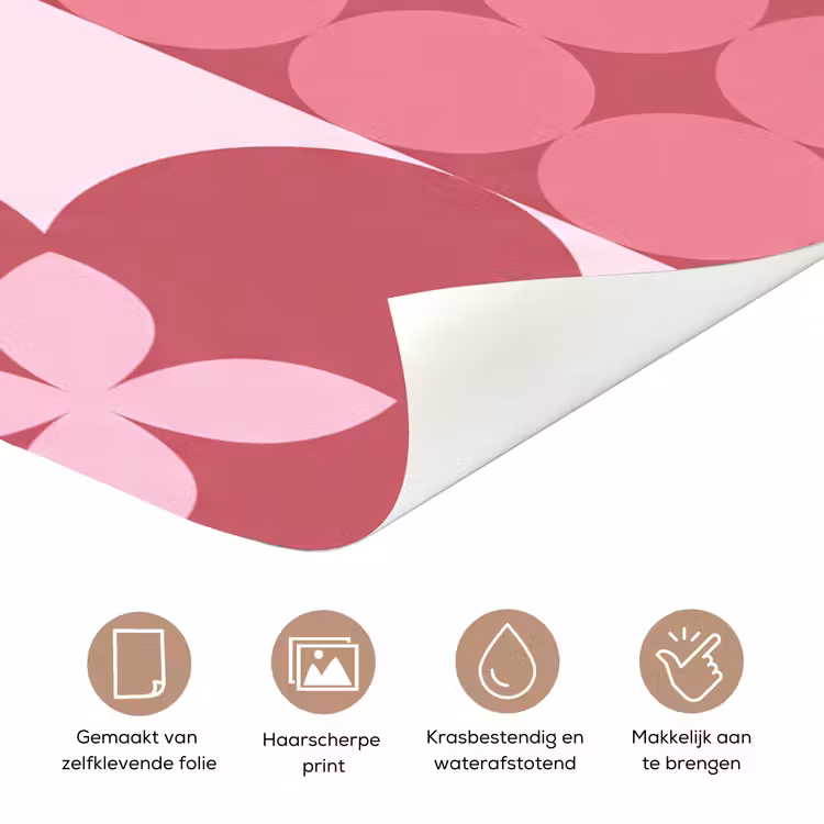 Abstract - Geometrisch - Patroon - Modern - Roze deurposter klein -closeup_NL