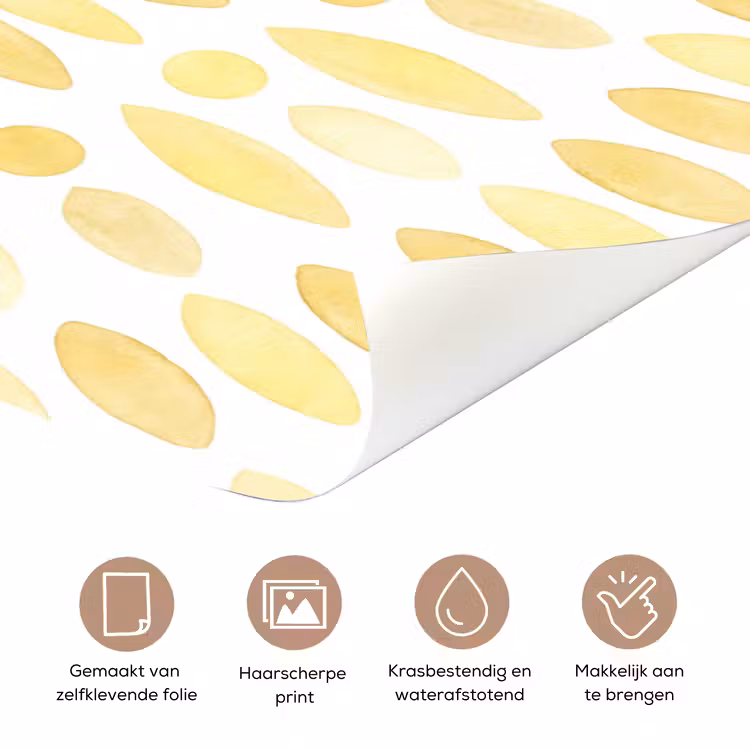 Abstract - Geometrisch - Stralend - Geel deurposter klein -closeup_NL