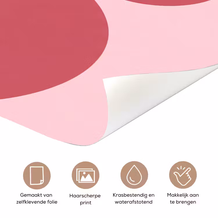 Abstract - Geometrisch - Vormen - Roze deurposter klein -closeup_NL