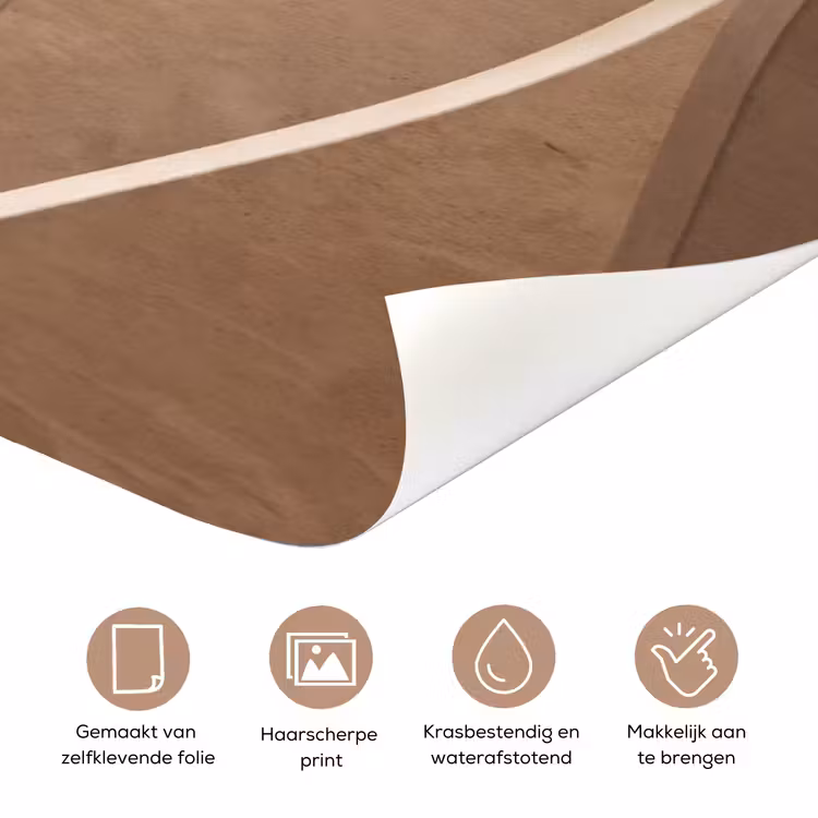 Abstract - Golven - Modern - Beige deurposter klein -closeup_NL