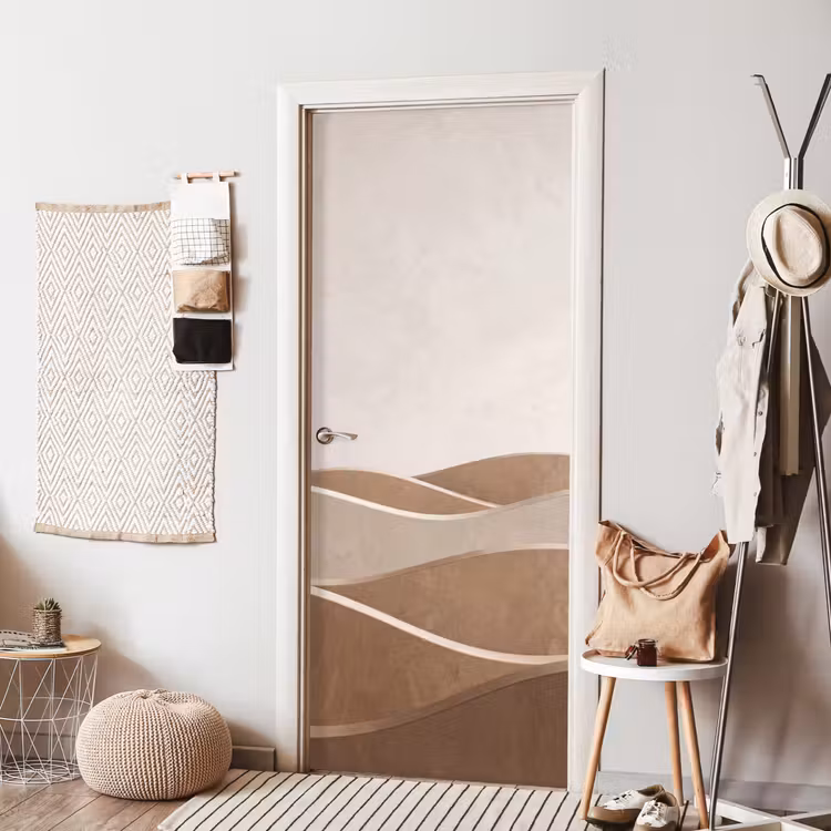 Abstract - Golven - Modern - Beige deurposter klein -sfeer6