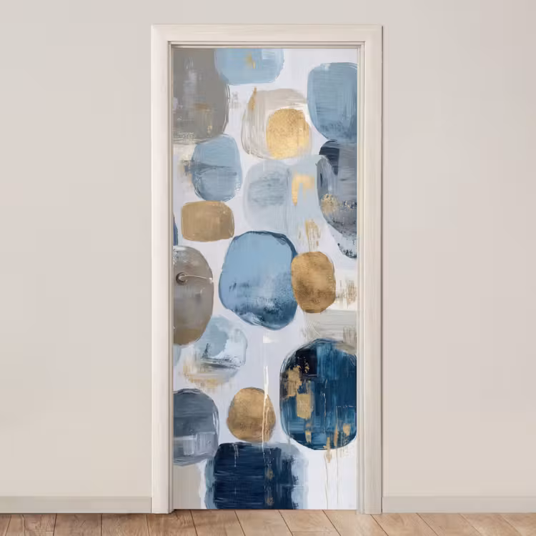 Abstract - Goud - Vormen deurposter klein -3d_beige