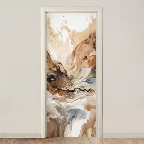 Abstract - Kunst - Verf - Beige - Modern deurposter klein -3d_beige