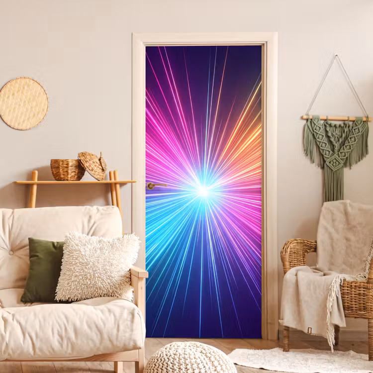 Abstract - Light - Burst - Modern - Colorful deurposter klein -sfeer2