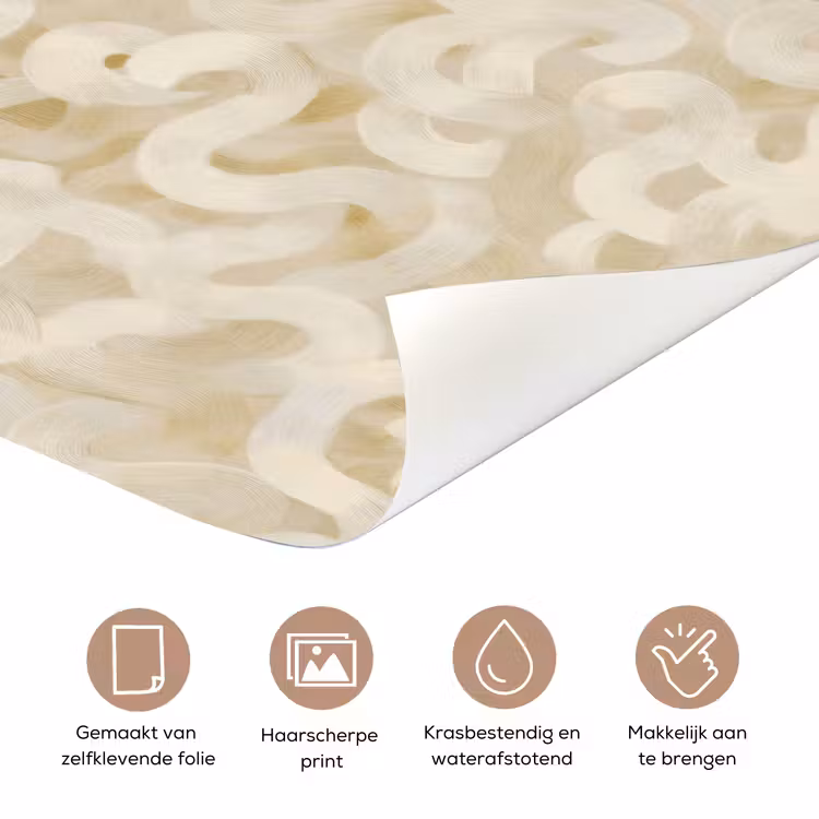 Abstract - Lijnen - Beige deurposter klein 289 -closeup_NL