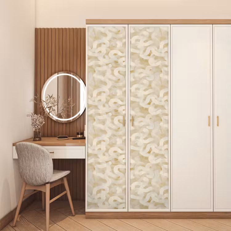 Abstract - Lijnen - Beige deurposter klein 289 -sfeer3