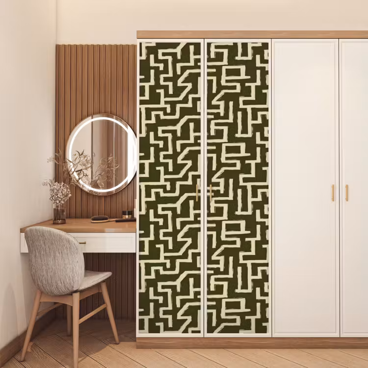 Abstract - Lijnen - Groen deurposter klein 289 -sfeer3