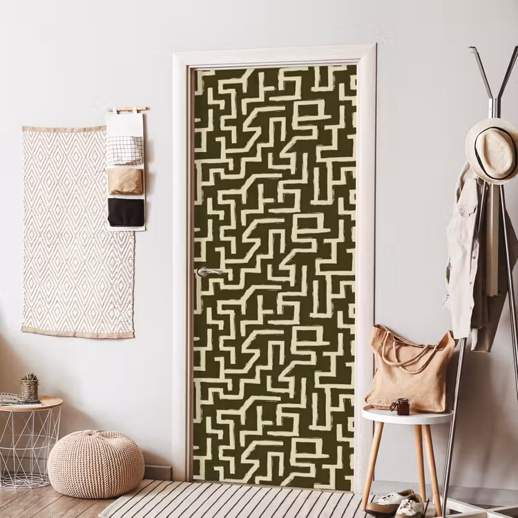 Abstract - Lijnen - Groen deurposter klein 289 -sfeer6