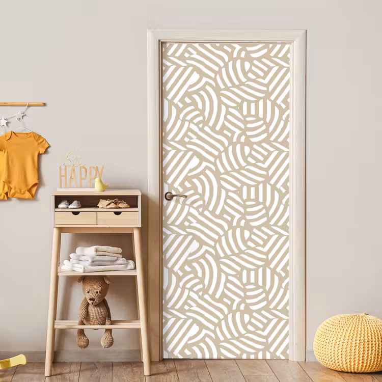 Abstract - Modern - Beige deurposter klein 289 -sfeer4