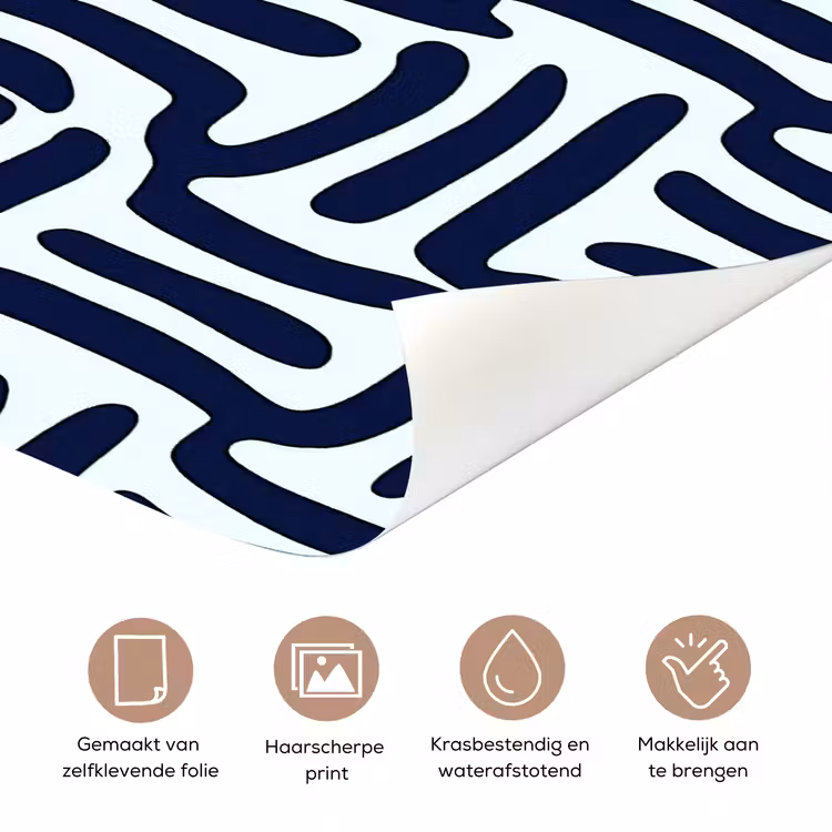 Abstract - Modern - Blauw deurposter klein 289 -closeup_NL