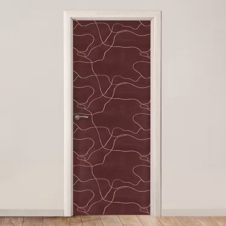 Abstract - Modern - Bruin deurposter klein 289 -3d_beige
