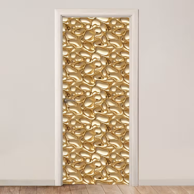 Abstract - Modern - Goud deurposter klein 289 -3d_beige