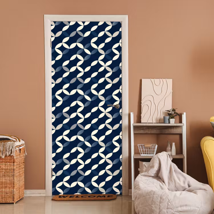 Abstract - Patroon - Blauw deurposter klein 289 -sfeer1