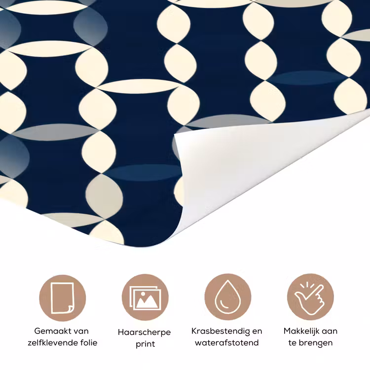 Abstract - Patroon - Blauw deurposter klein 289 -closeup_NL