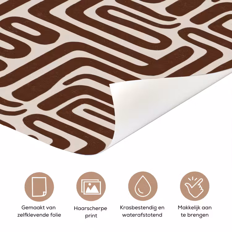 Abstract - Patroon - Bruin deurposter klein 289 -closeup_NL