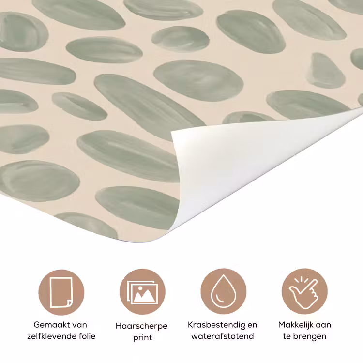 Abstract - Patroon - Organisch - Groen - Modern deurposter klein -closeup_NL