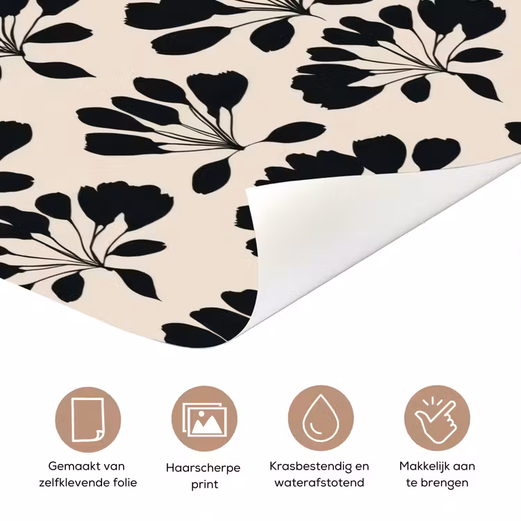 Abstract - Patroon - Zwart deurposter klein 289 -closeup_NL