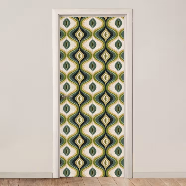 Abstract - Ritmisch - Groen deurposter klein 289 -3d_beige