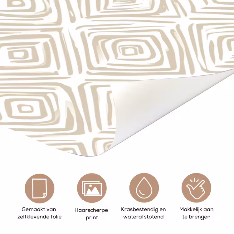 Abstract - Ruit - Beige deurposter klein 289 -closeup_NL