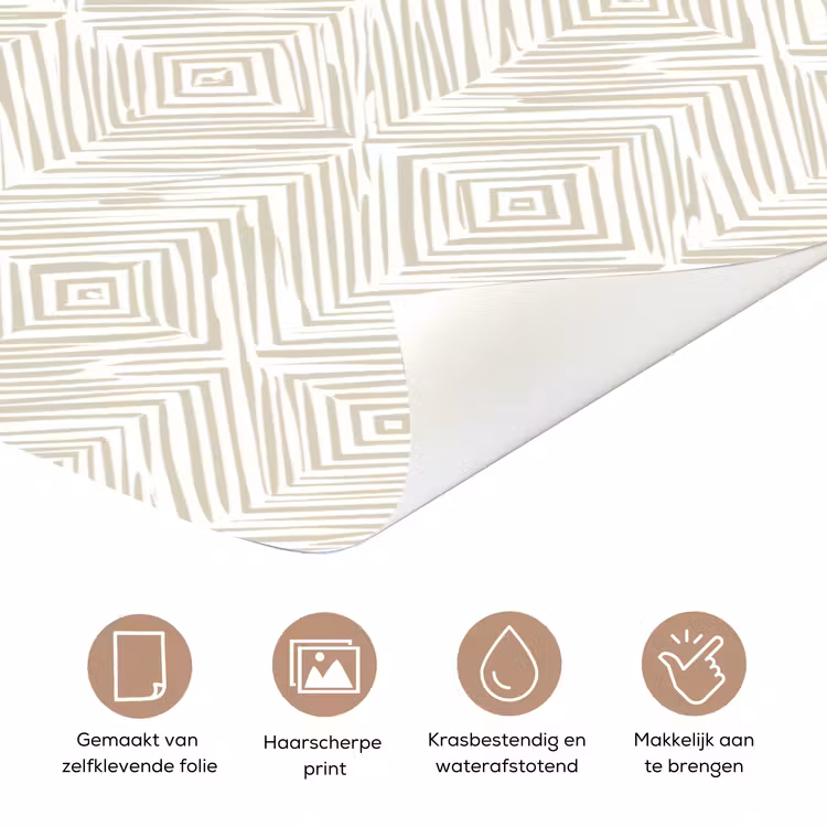 Abstract - Ruiten - Beige deurposter klein 289 -closeup_NL