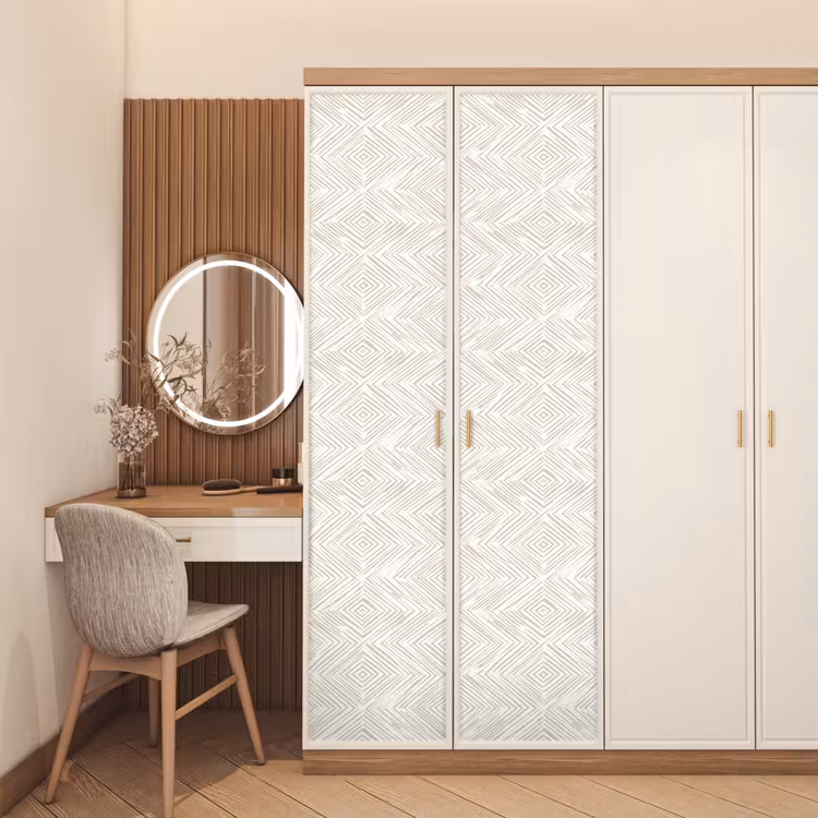 Abstract - Ruiten - Beige deurposter klein 289 -sfeer3
