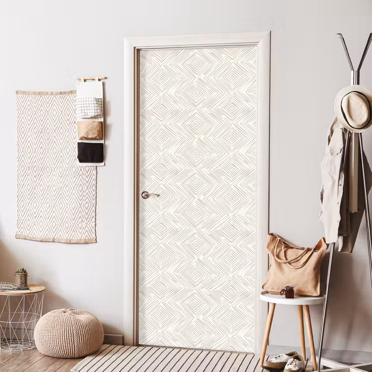 Abstract - Ruiten - Beige deurposter klein 289 -sfeer6