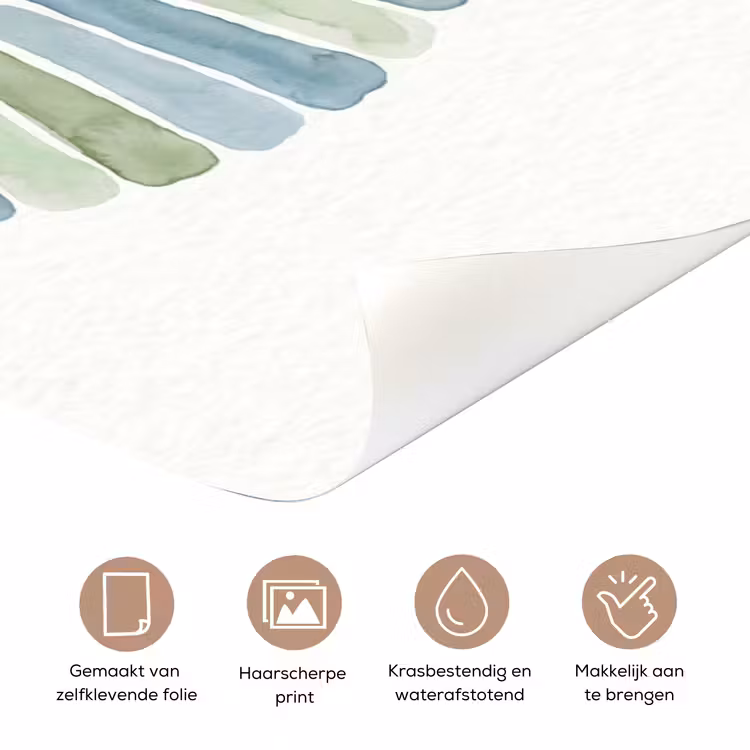 Abstract - Spiraal - Patroon - Modern - Blauw-Groen deurposter klein -closeup_NL