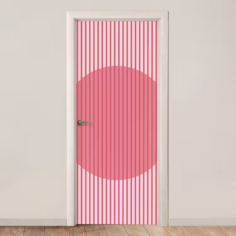 Abstract - Strepen - Ovaal - Roze - Modern deurposter klein -3d_beige
