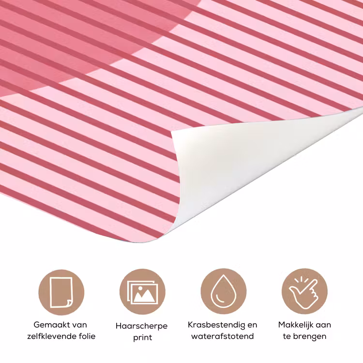Abstract - Strepen - Ovaal - Roze - Modern deurposter klein -closeup_NL