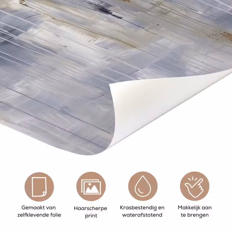 Abstract - Structuur - Goud - Grijs - Modern deurposter klein -closeup_NL