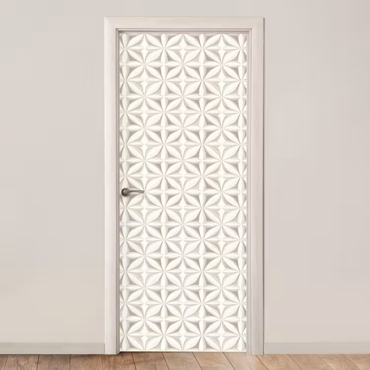Abstract - Structuur - Grijs - Wit deurposter klein 289 -3d_beige