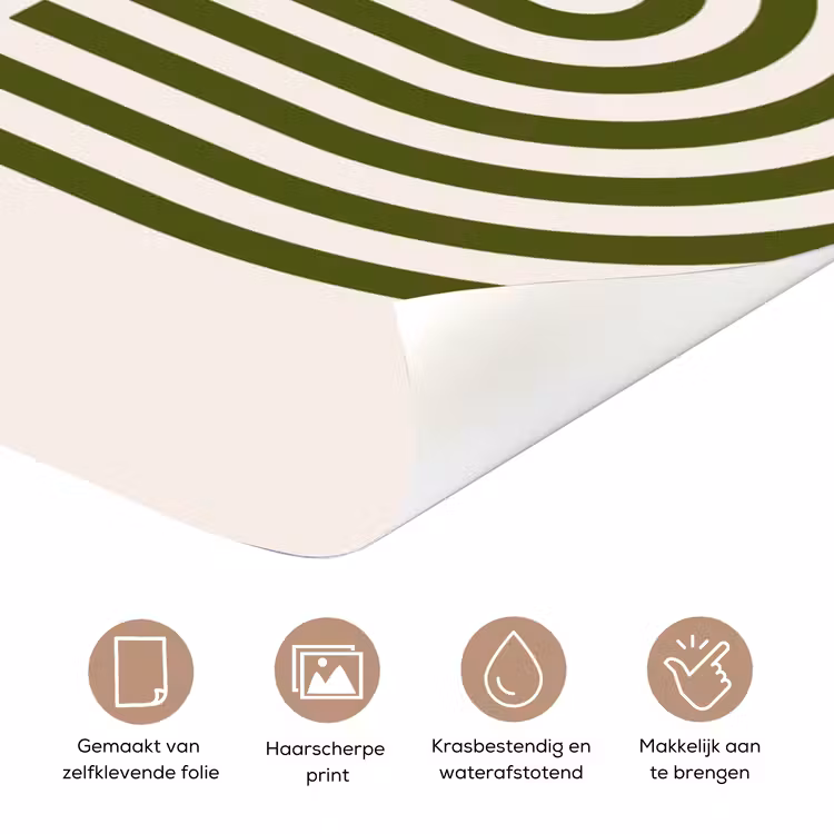 Abstract - Vormen - Modern - Groen deurposter klein -closeup_NL