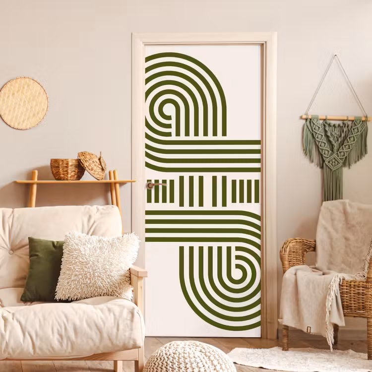 Abstract - Vormen - Modern - Groen deurposter klein -sfeer2