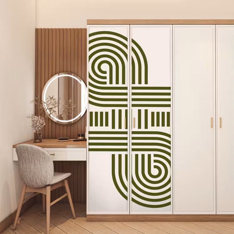 Abstract - Vormen - Modern - Groen deurposter klein -sfeer3