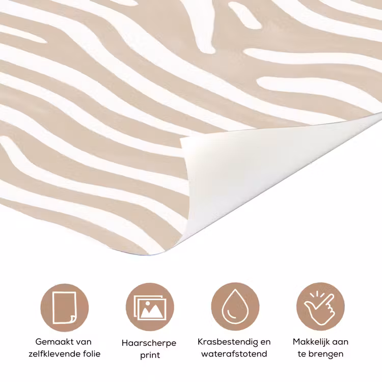 Abstract - Zebra - Beige deurposter klein 289 -closeup_NL