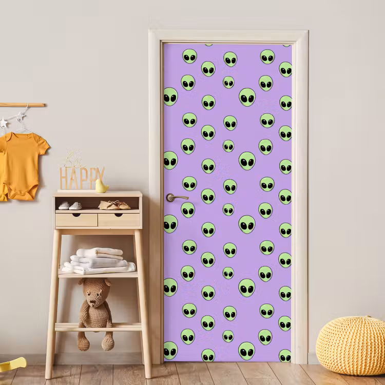 Alien - Retro - Lila deurposter klein 289 -sfeer4
